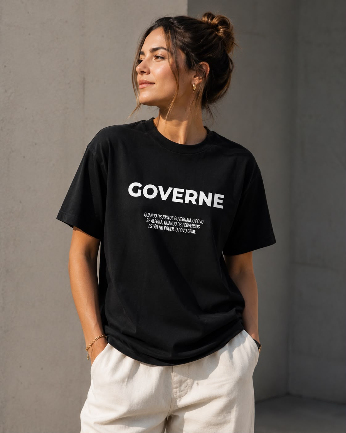 Camiseta preta Governe — Edição Purpose